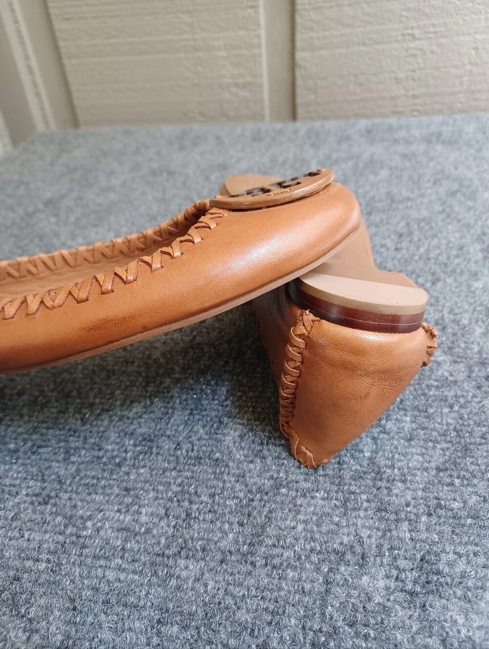 Tory Burch Gabi Ballet Flats Shoe Size 7.5 Women Minimalist In Royal Tan